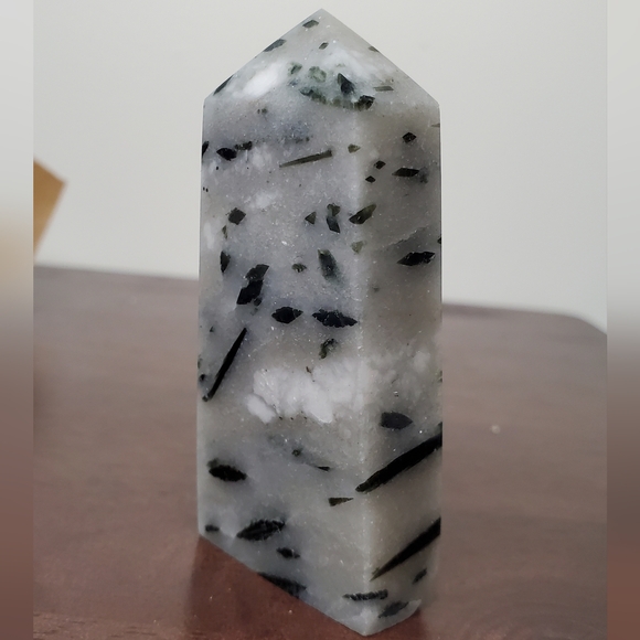 Green Tourmaline Crystal Tower in Quartz Matrix - Picture 6 of 11